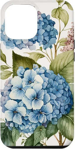 Vista 26 de Watercolour Vintage Blue Hydrangea with Flower Flower Case for iPhone 17