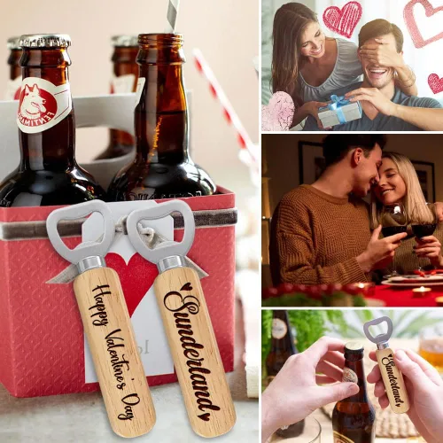 Vista 6 de Regalos de cerveza, abrebotellas de madera personalizados, regalo para él, padrino de boda, hermano, novio, padre, regalos únicos para el día