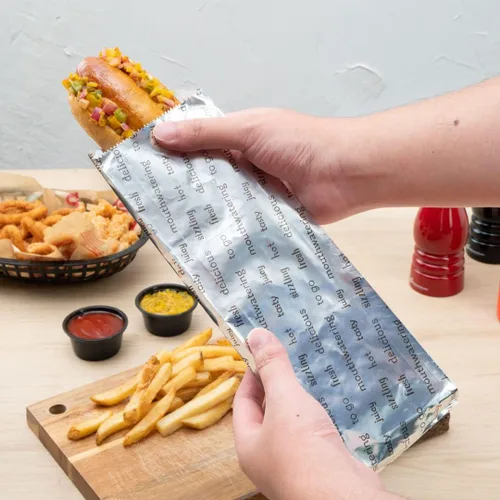 Vista 7 de Restaurantware Bag Tek - Bolsas para perros calientes de 3.7 x 1.2 x 12 pulgadas, 100 envoltorios grandes para perros calientes, resistentes al