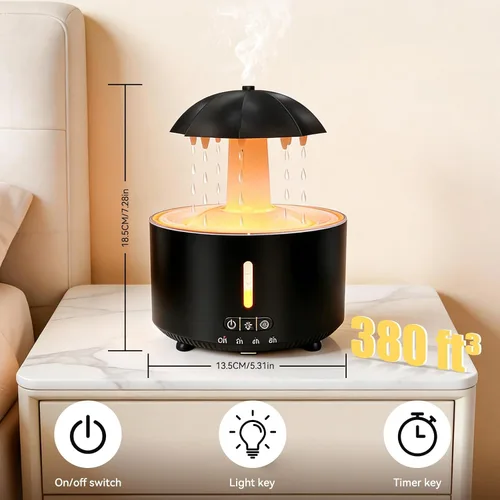 Vista 4 de Missfly - Difusor de aromaterapia, humidificador de nubes y niebla fría, giratorio 360°, súper silencioso, fácil de llenar y limpiar, apagado