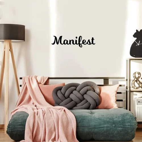 Vista 2 de Calcomanía de vinilo para pared, manifiesto, 7 x 26 pulgadas, moderna, inspiradora, linda frase para decoración de espejo de habitación de niños