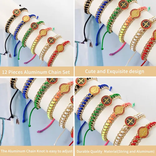Vista 2 de Pulseras de rosario de 612 piezas de Virgen María, San Benito y San Judas Tadeo, regalo para mujeres, hombres, niños pequeños y niñas, cristal