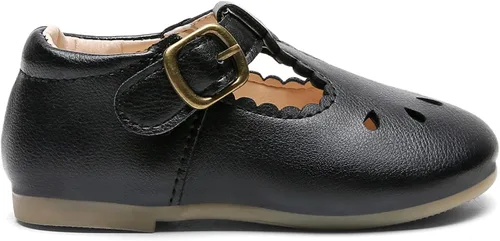 Vista 6 de DADAWEN - Zapatos de correa de vestir planos para niña, clásicos, para usar con el uniforme escolar
