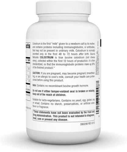 Vista 3 de Source Naturals El calostro contiene 30 por ciento de inmunoglobulinas - 2 oz en polvo