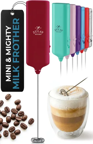Vista 18 de Varita de espumador de leche mini y potente – Potente espumador de café de mano, mezclador de bebidas operado con batería – Tamaño de bolsillo