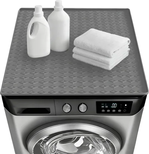 Vista 10 de Tapete protector superior de silicona para lavadora y secadora, 25.6 x 23.6 pulgadas, antideslizante, impermeable, resistente al calor, resistente