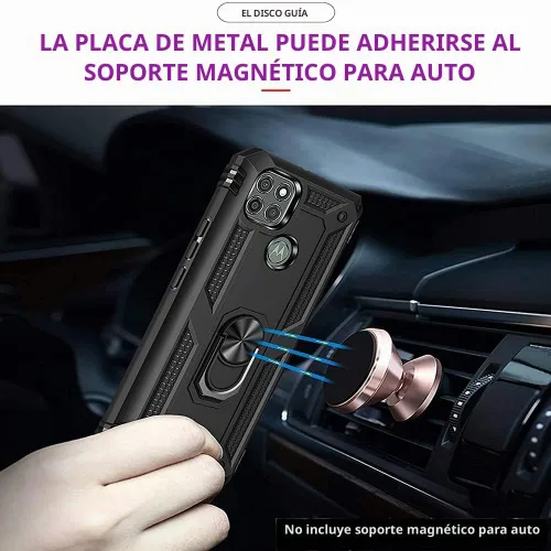 Vista 5 de Funda para Xiaomi Redmi Note 9 con protector de pantalla de cristal, híbrida resistente a los arañazos de doble capa, antiarañazos, a prueba