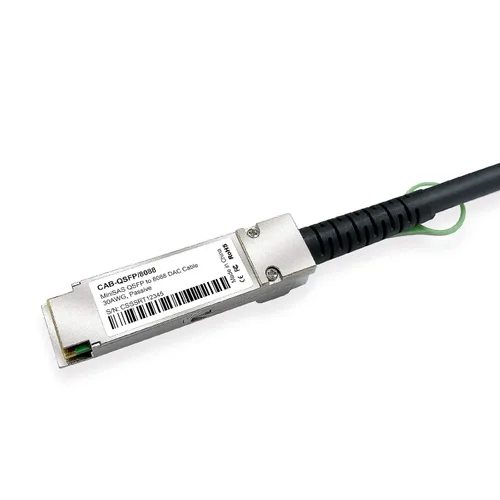Vista 2 de ipolex QSFP (SFF-8436) a MiniSAS SFF-8088 DDR Hybrid SAS Cable para Netapp, Pasivo, Hasta 10 Gbps, 100 Ohm, 3.3 ft