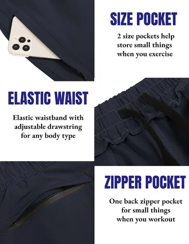 Vista 6 de COOFANDY Pantalones cortos de entrenamiento de gimnasio para hombre de 7 pulgadas, paquete de 2 pantalones cortos deportivos de secado rápido