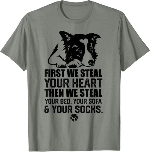 Vista 27 de Border Collie Steal Your Heart Steal Your Bed - Camiseta de sofá, Gris