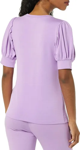 Vista 2 de Daily Ritual - Blusa de tela de toalla muy suave con mangas abullonadas