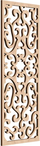 Vista 12 de 9 3/8 pulgadas de ancho x 24 3/8 pulgadas de alto x 1/4 de alto Smithfield paneles de pared de madera con calado, abedul