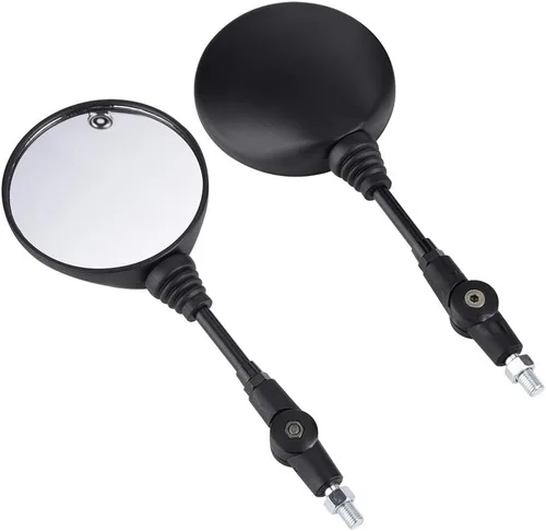 Vista 8 de 1 Pair Motorcycle Mirrors, Universal Adjustment Rear View Mirror With M10 Installing Screw Left and Right, Compatible with Motorbike Adventure Dirt
