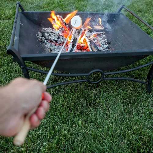 Vista 8 de MalloMe Smores Sticks para hoguera larga – Kit de palos para asar malvaviscos – Pinchos Smore Pinchos Hot Dog Tenedor Camphoguera Equipo de Cocina