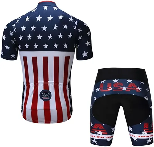 Vista 2 de JPOJPO hombres ciclismo Jersey conjunto,Bicicletas de la ropa del equipo pro manga corta MTB Bike Ropa Ciclismo