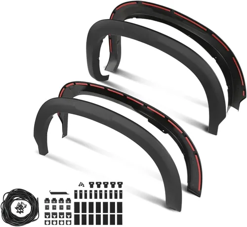 Vista 19 de CROSSDESIGN 4 guardabarros con canards delanteros compatibles con Chevy Camaro ZL1 2010-2015 MB estilo negro