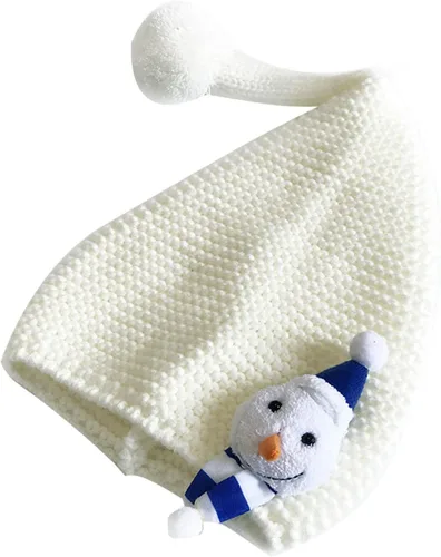 Vista 7 de Kayotuas Gorro de punto de Navidad para niños, bebé, pan de jengibre, lindo pompón, sombreros de dibujos animados, suministros de fiesta de Navidad