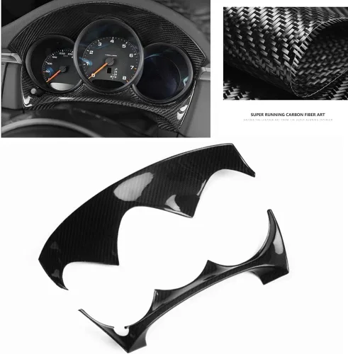 Vista 7 de Para 2015 2016 2017-2023 Porsche Macan Fibra de Carbono Panel de Instrumentos Cubierta Trim