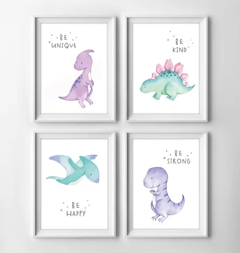Vista 5 de Gubrandin Póster de acuarela con frase motivacional, con cita motivacional, decoración de habitación del bebé, decoración de animales divertidos