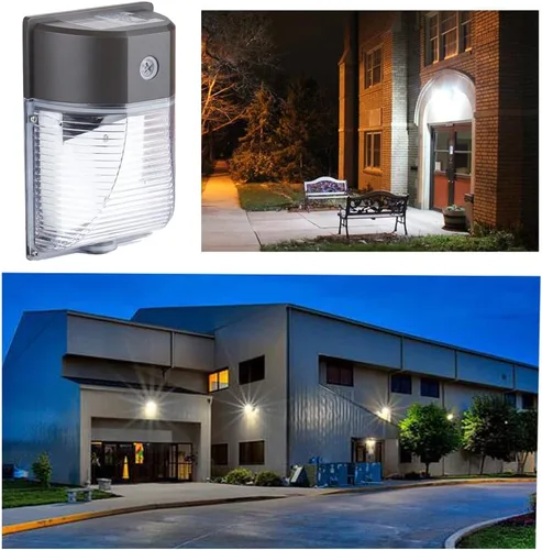 Vista 8 de Paquete de luz LED de pared, 26 W (equivalente a 150-250 W), con fotocélula del atardecer al amanecer, 3000 lm, 5000 K, luz blanca de día, luces