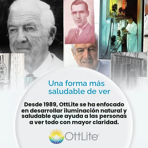 Vista 9 de OttLite Lámpara de escritorio LED con base que cambia de color y puerto USB