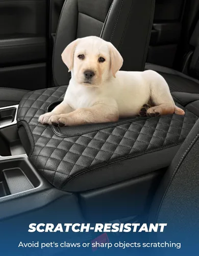 Vista 12 de ISSYAUTO Funda de consola central compatible con Silverado Sierra Jump Seat 2019-2024 Funda de cuero para reposabrazos