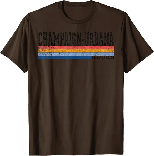 Vista 7 de clásico 1980s estilo champaign-urbana Illinois T Shirt, hombre 2XL, Blanco