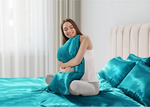 Vista 172 de Madison Park Essentials - Juego de sábanas de satén de lujo y sedoso con brillo natural, bolsillo elástico de 14 pulgadas para colchones de hasta 16