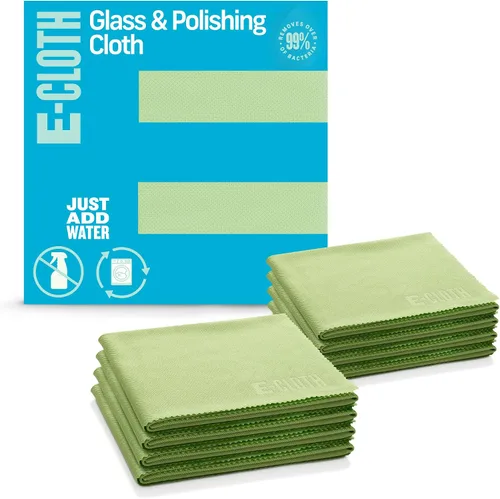 Vista 25 de E-Cloth - Paños para vidrio y pulido, limpiador de vidrio de microfibra premium, ideal para ventanas, vidrio y espejos, lavable y reutilizable