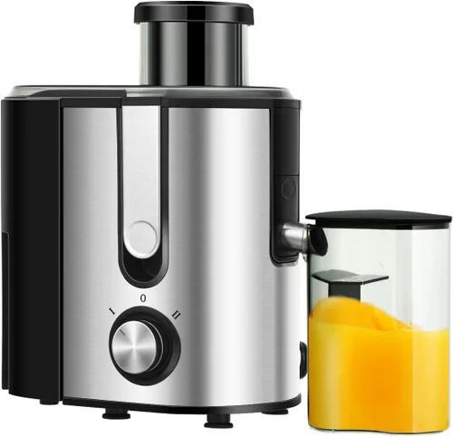 Vista 9 de COSTWAY Máquinas exprimidoras con boca de 2.5 pulgadas de ancho, extractor de exprimidor de 400 W con control de doble velocidad y protección contra