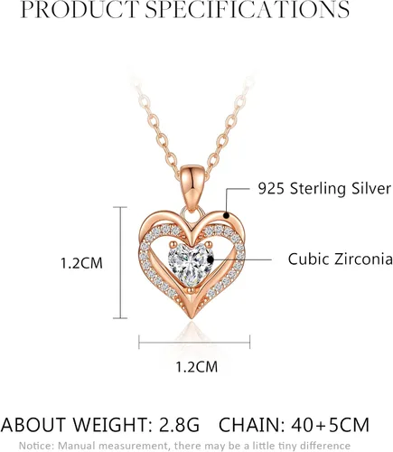 Vista 6 de CDE Collares de corazón para mujer, plata esterlina 925, dije de piedra natal, aniversario, cumpleaños, Navidad, día de San Valentín, joyería