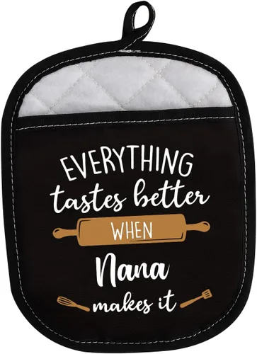 Vista 9 de LEVLO Los mejores regalos de cocina para hornear para madre, padre, todo sabe mejor cuando Mimi/abuela/nana/papa/nonna/gigi hace que sea guantes