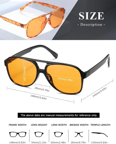 Vista 7 de TIANYESY Gafas de sol clásicas vintage estilo aviador para mujeres y hombres, montura grande retro de los años 70