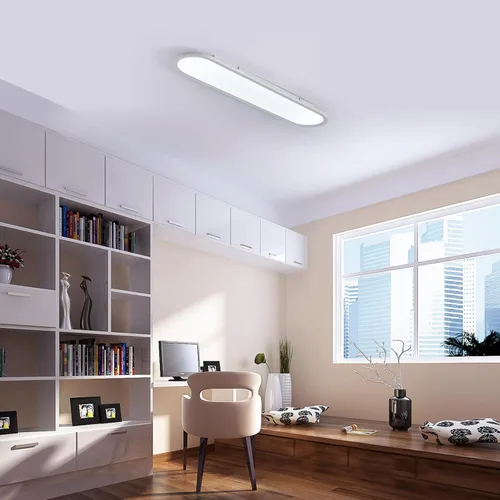 Vista 9 de Ganeed Lámpara de techo LED de 27.6 pulgadas, lámparas de techo lineales de alto brillo, blanco frío de 6000 K, luminaria moderna ultra fina