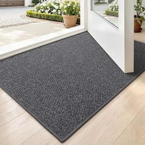 Vista 11 de LUMI Tapete ultradelgado para puerta de interior de 17 x 30 pulgadas, tapete de entrada antideslizante, tapete de perfil bajo, tapete de diseño