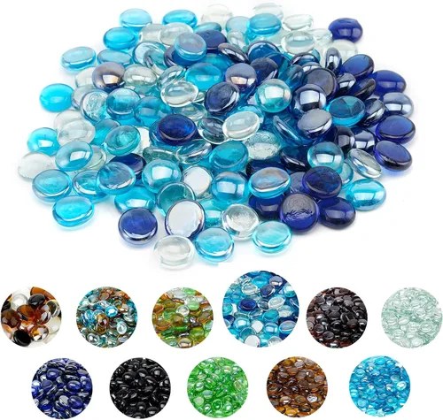 Vista 12 de Skyflame - Cuentas de vidrio de fuego de 10 libras para chimenea y lugar para fogatas, tamaño de 1/2 pulgada, cristal de hielo reflectante