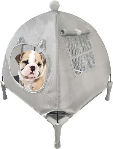 Vista 8 de Pozico Cama elevada para mascotas con malla transpirable para gatos y perros pequeños, cuna refrescante elevada para cachorros y gatitos, 18.9 x
