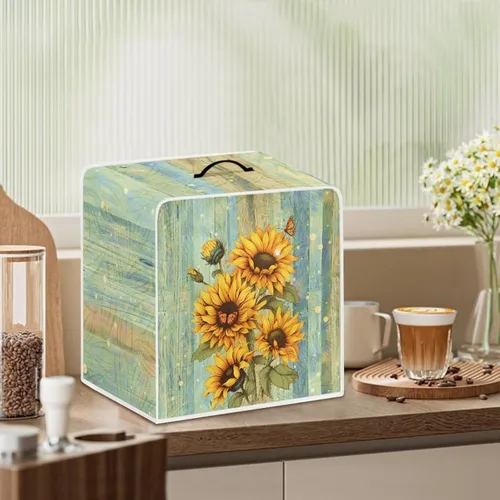 Vista 6 de Mumeson Funda para cafetera de girasol, extra grande, ligera, con asa, cubierta para máquina de café, tostadora, cubierta a prueba de polvo