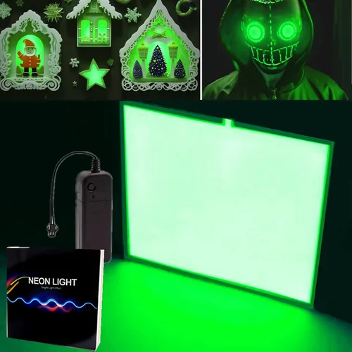 Vista 12 de Panel LED flexible, hoja de panel electroluminiscente EL cinta cortable suave para máscara de ojos, cosplay, decoración de fiesta, bricolaje