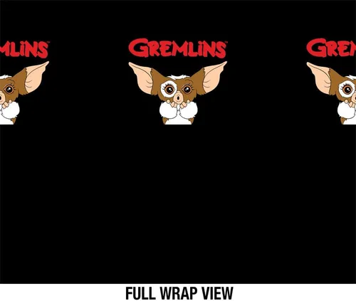 Vista 3 de Gremlins OFFICIAL Gizmo Logo - Botella de agua aislada de 24 onzas, resistente a fugas, de acero inoxidable aislado al vacío con tapa de bucle, Negro