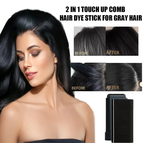 Vista 4 de Barra de tinte para el cabello impermeable y a prueba de sudor, barra de color de cabello 2 en 1, peine portátil de tinte para el cabello gris