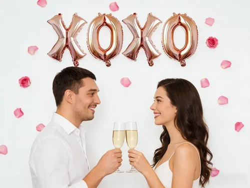 Vista 5 de Dzrige Globos XOXO de 16 pulgadas con letras de San Valentín, globos de aluminio XOXO para el día de San Valentín, boda, compromiso, aniversario