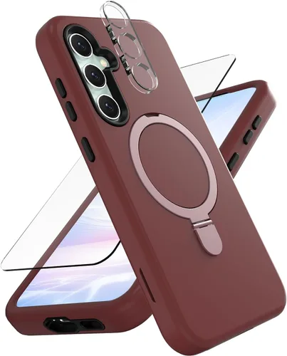Vista 28 de Funda Magnética Diseñada para Samsung Galaxy S23 FE, con Protector de Pantalla + Protector de Lente de Cámara + Soporte, Funda para Galaxy S23 FE 5G