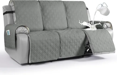 Vista 16 de VANSOFY Funda impermeable para sofá reclinable, lavable, funda para sofá reclinable de 1 pieza, protector de muebles con correas elásticas, bolsillo