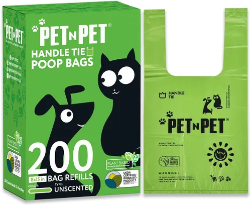 Vista 9 de Pet N Pet 200 bolsas de excremento de perro perfumadas de lavanda con asas de corbata, 41% a base de plantas y 59% bolsas de excremento