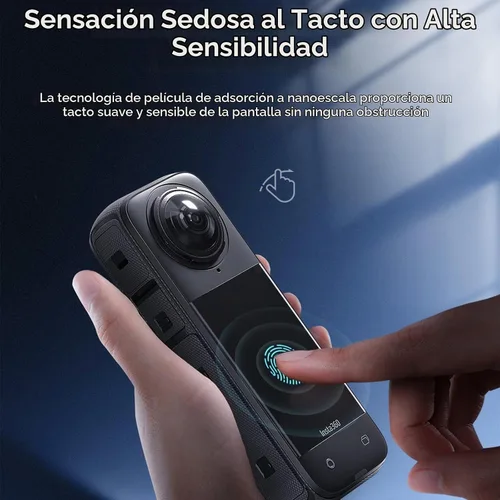 Vista 9 de Insta 360 X5 - Carcasa de aluminio de metal con doble abrazadera y tapa de lente de silicona, protector de pantalla para Insta360 X5 X 5, kit