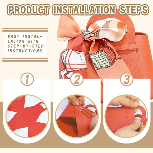Vista 4 de LPEIEB Paquete de 12 Bolsas de Regalo Tipo Candy Bag de Cuero con Cinta, Bolsas de Regalo de Boda de PU con Asa de Cinta, Cajas de Favor de Fiesta