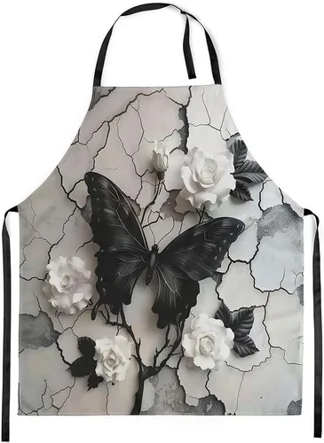Vista 9 de Castle Fairy Delantal de cocina de flores rústicas Acuarela Hojas Delantal floral