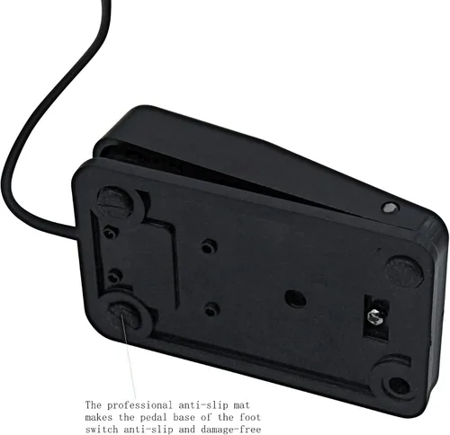 Vista 3 de Pedal de pie, interruptor de pedal de pie, fuente de alimentación, control de pedal con cable de clip para máquina, cuadrado de plástico