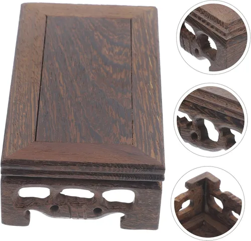 Vista 3 de Estante de madera para plantas de interior, estilo retro, soporte antiguo, estante para bonsái